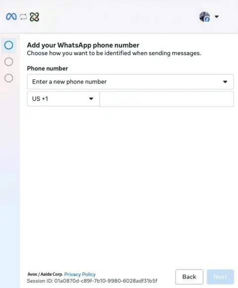 Pick your number if it shows "Registered", otherwise enter it as a new number