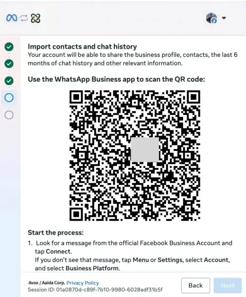 Scan the import QR code