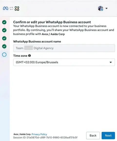 Confirm your WhatsApp Business account