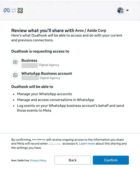 Review what you share with Avox